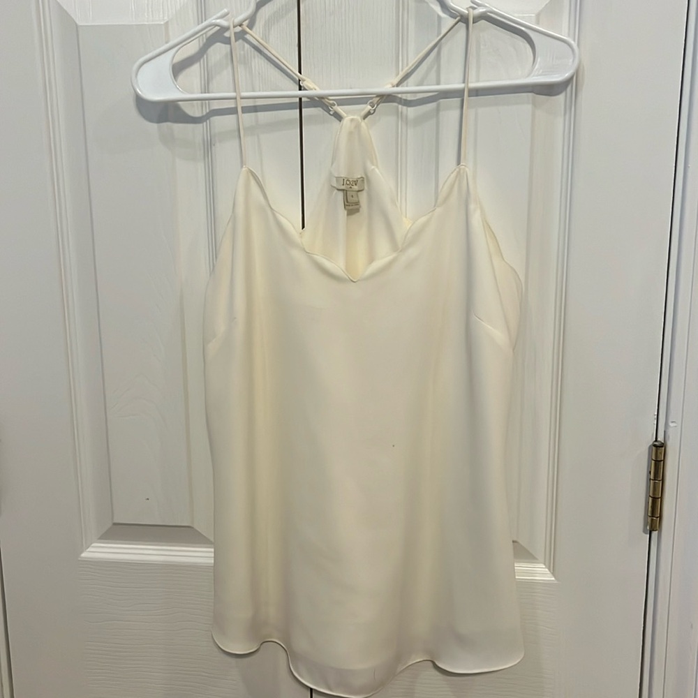 Cream scalloped blouse/ shell jcrew